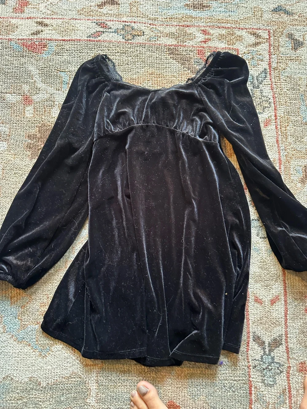 Kids GAP Black Velvet Long-Sleeve dress